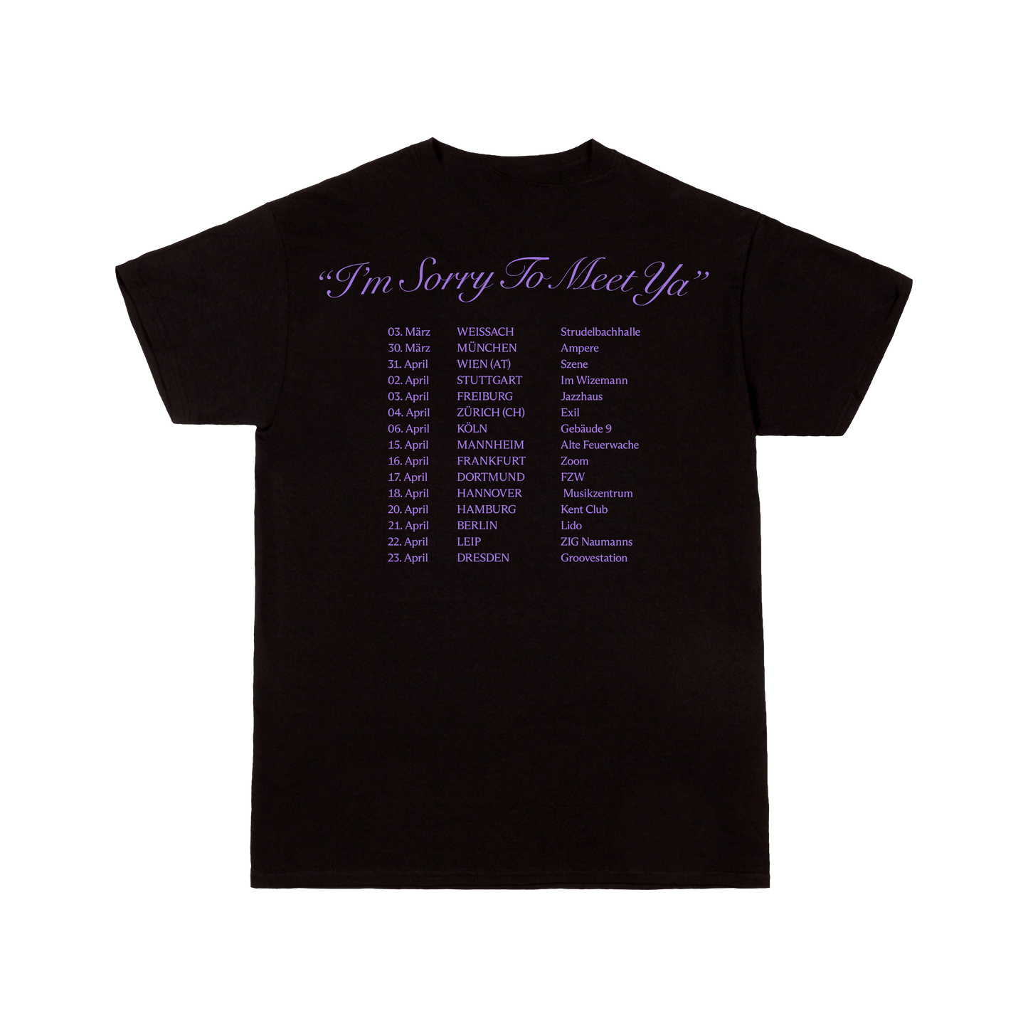 Clock Clock T-Shirt 'Baby, I'm Sorry... Tour'